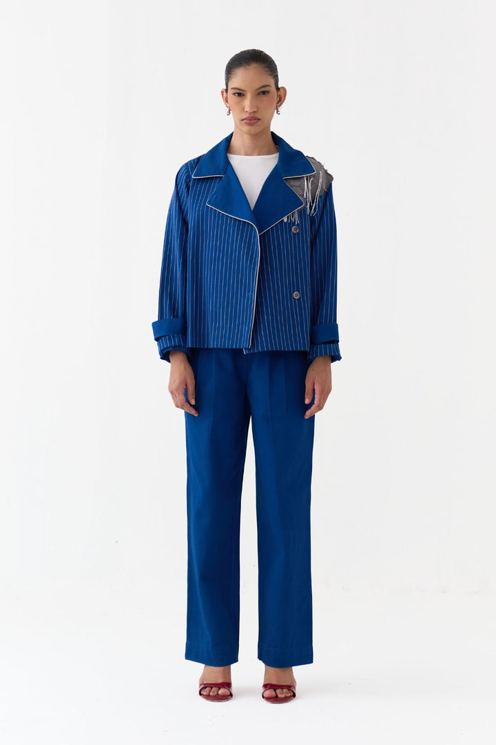 Floral Fringe Patch Jacket Co-ord (Set Of 2)