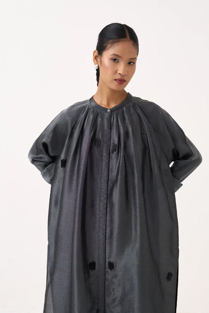 Hand Emb. Gather Neck Shirt Co-ord (Set Of 2)