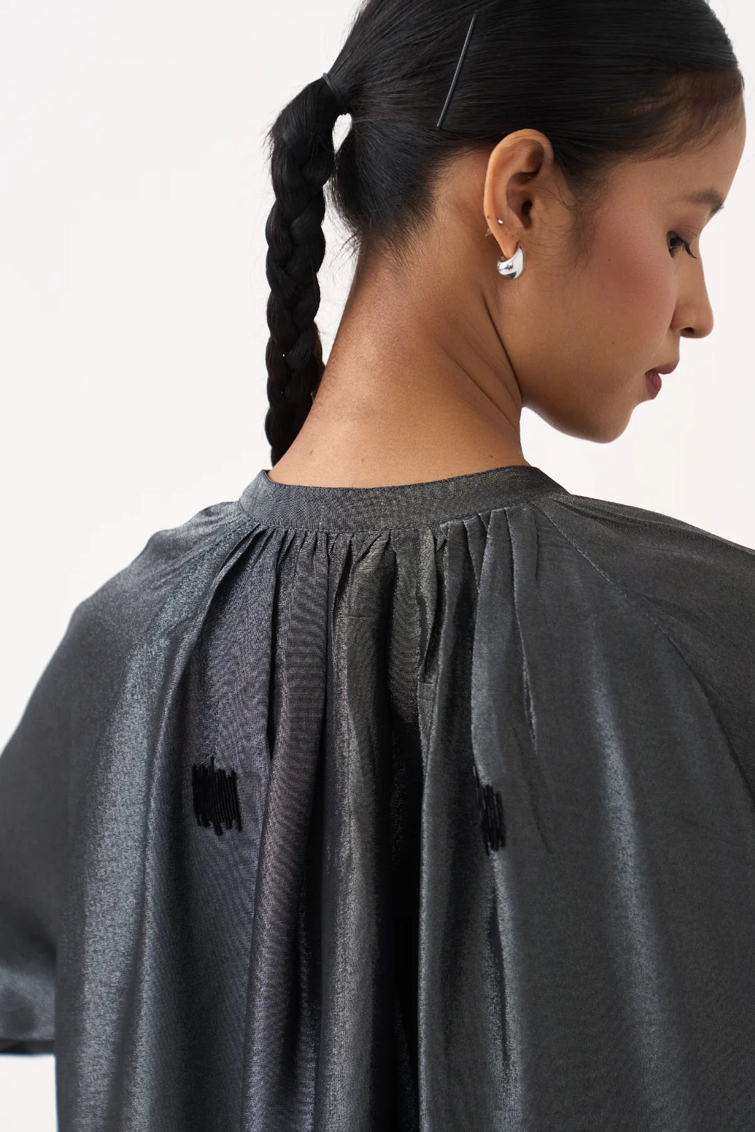 Hand Emb. Gather Neck Shirt Co-ord (Set Of 2)