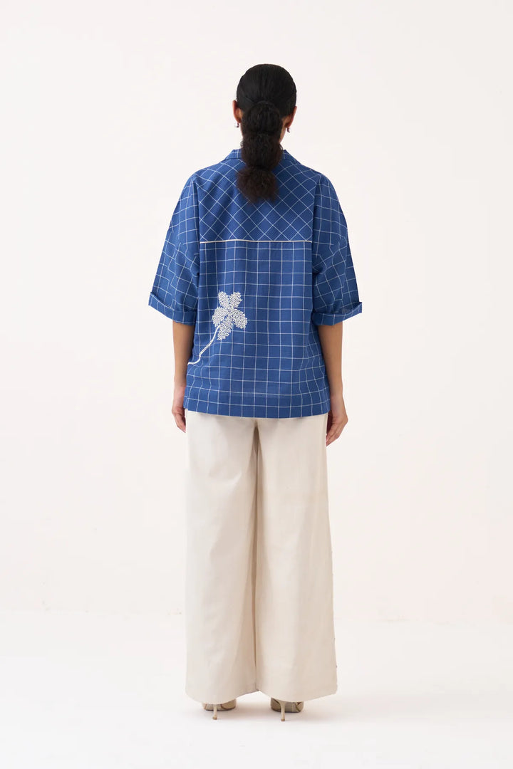 Emb. V Neck Top Co-ord