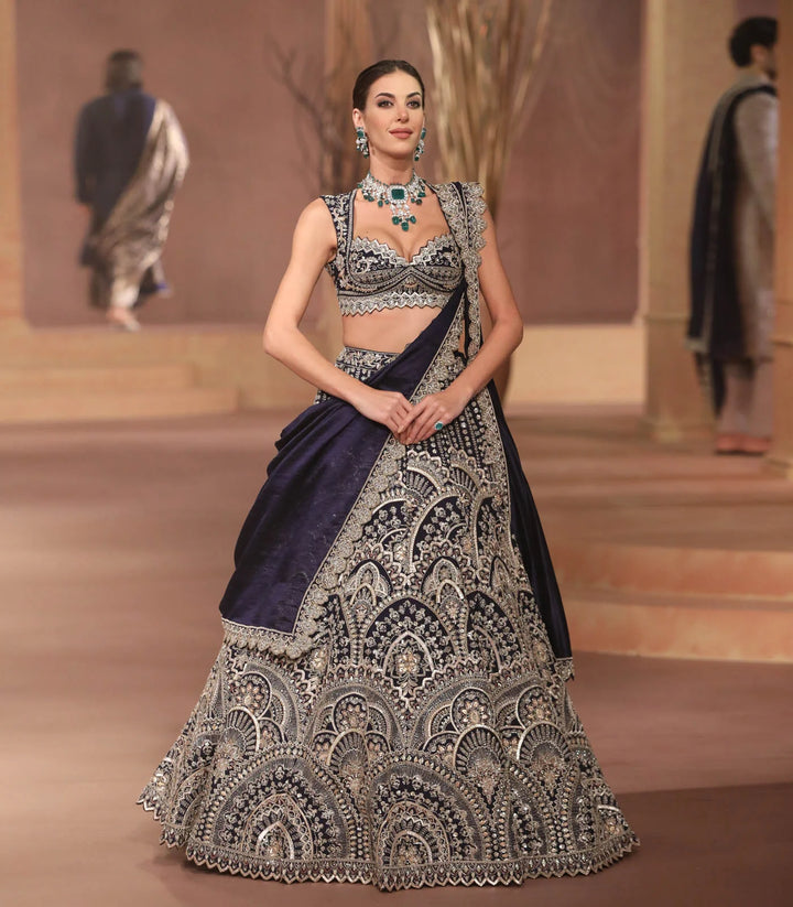 Purple Organza Lehenga Set