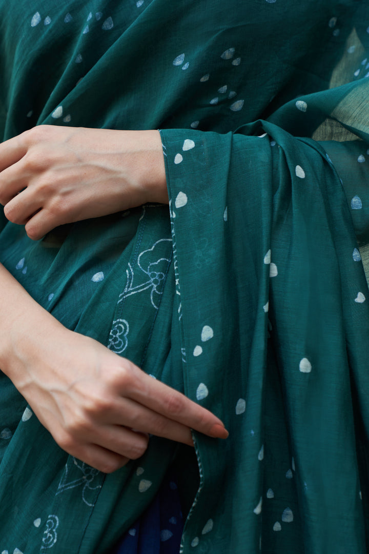 emerald printed saree