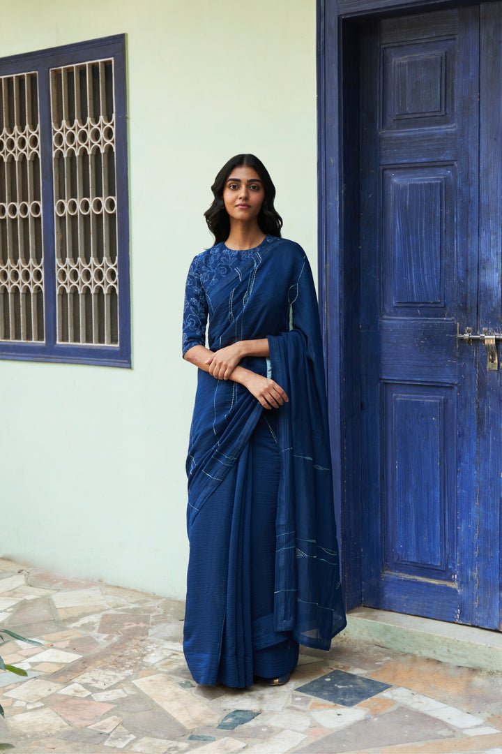 indigo saree