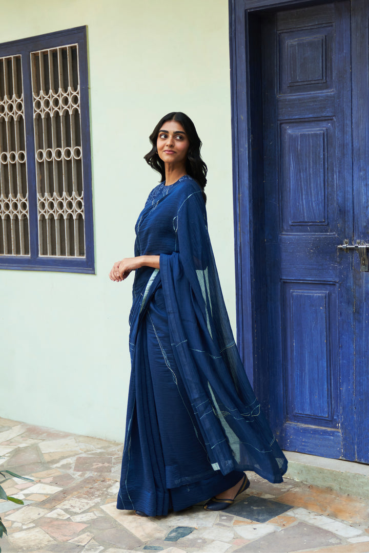 indigo saree