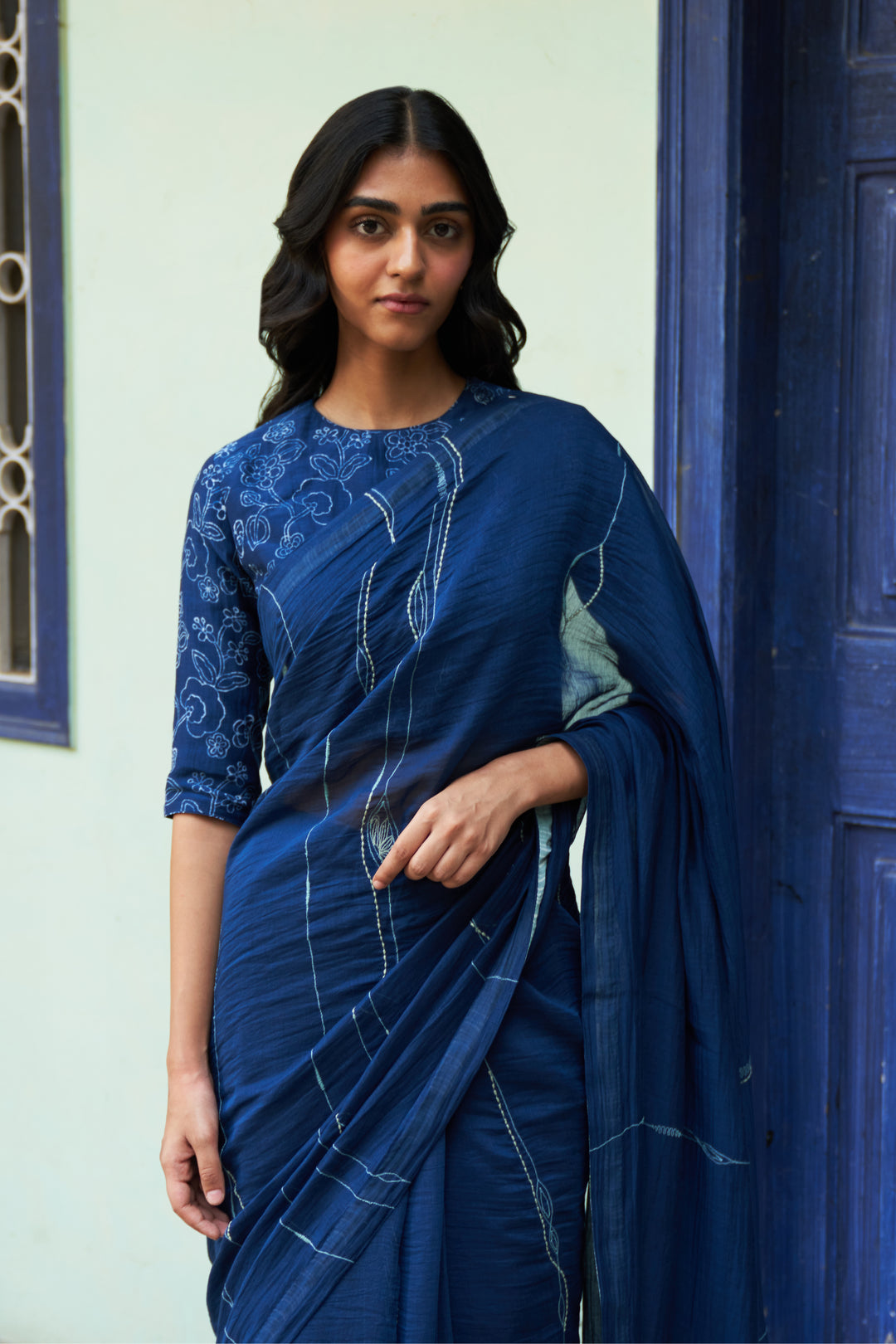 indigo saree