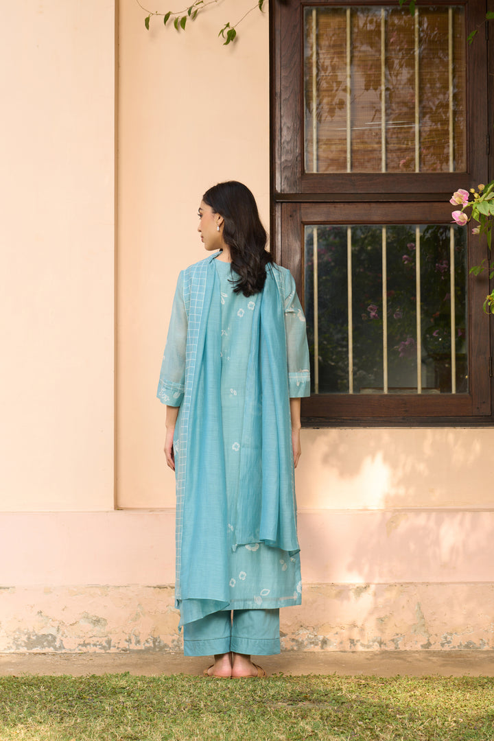 Powder Blue Embroidered Kurta Set