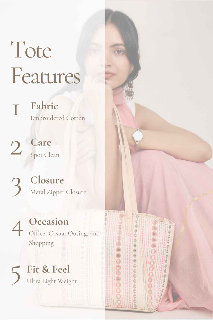 nadia mirror embroidered tote bag