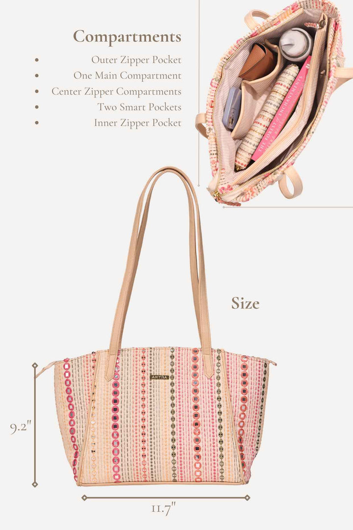 nadia mirror embroidered tote bag