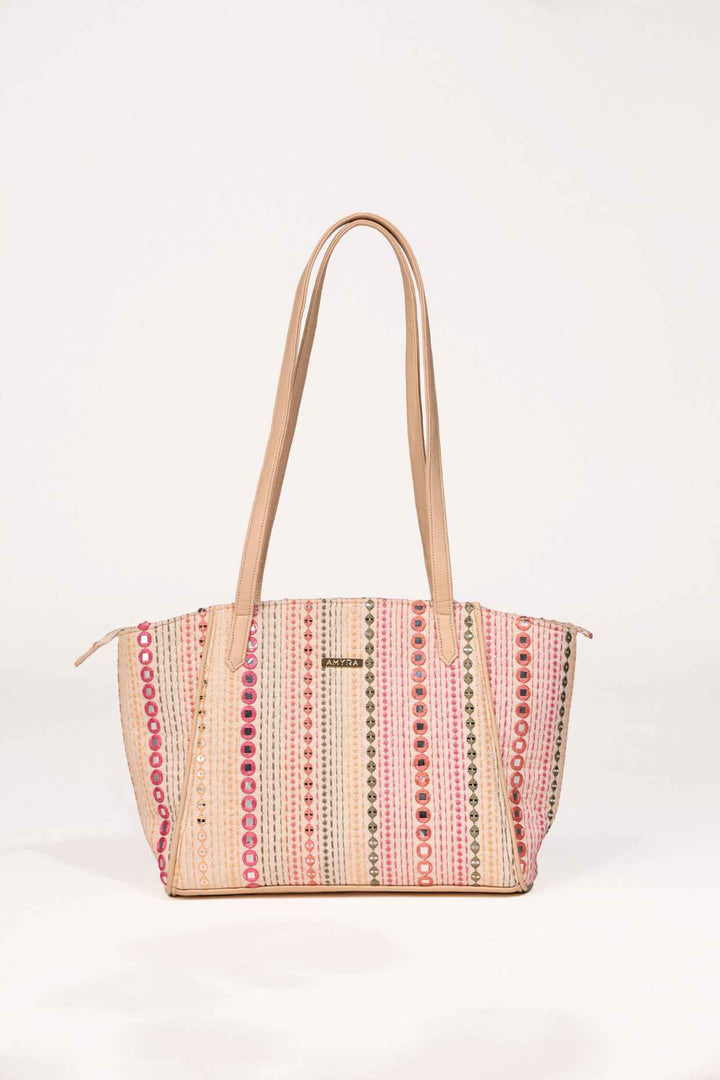 nadia mirror embroidered tote bag