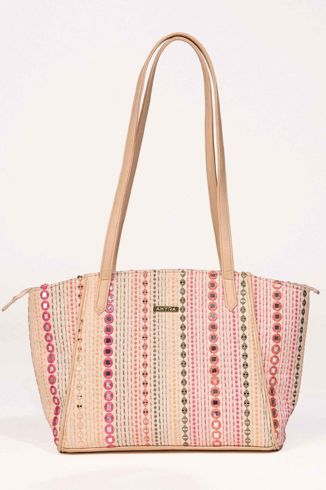 nadia mirror embroidered tote bag