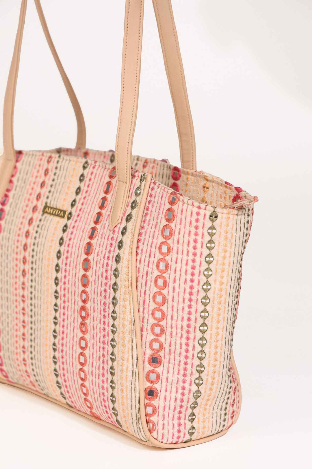 nadia mirror embroidered tote bag