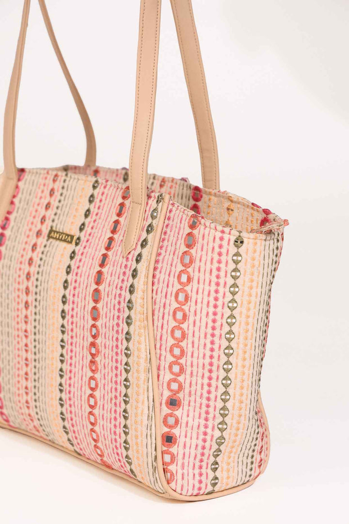 nadia mirror embroidered tote bag