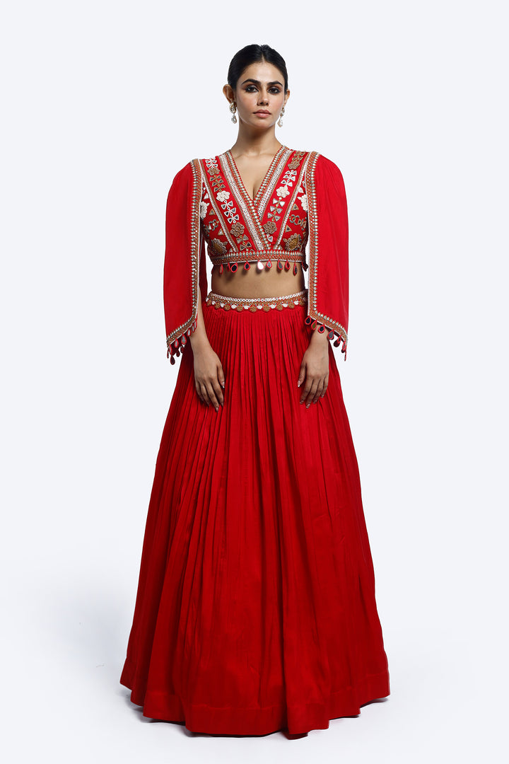 Abla embroidered silk co-ord set