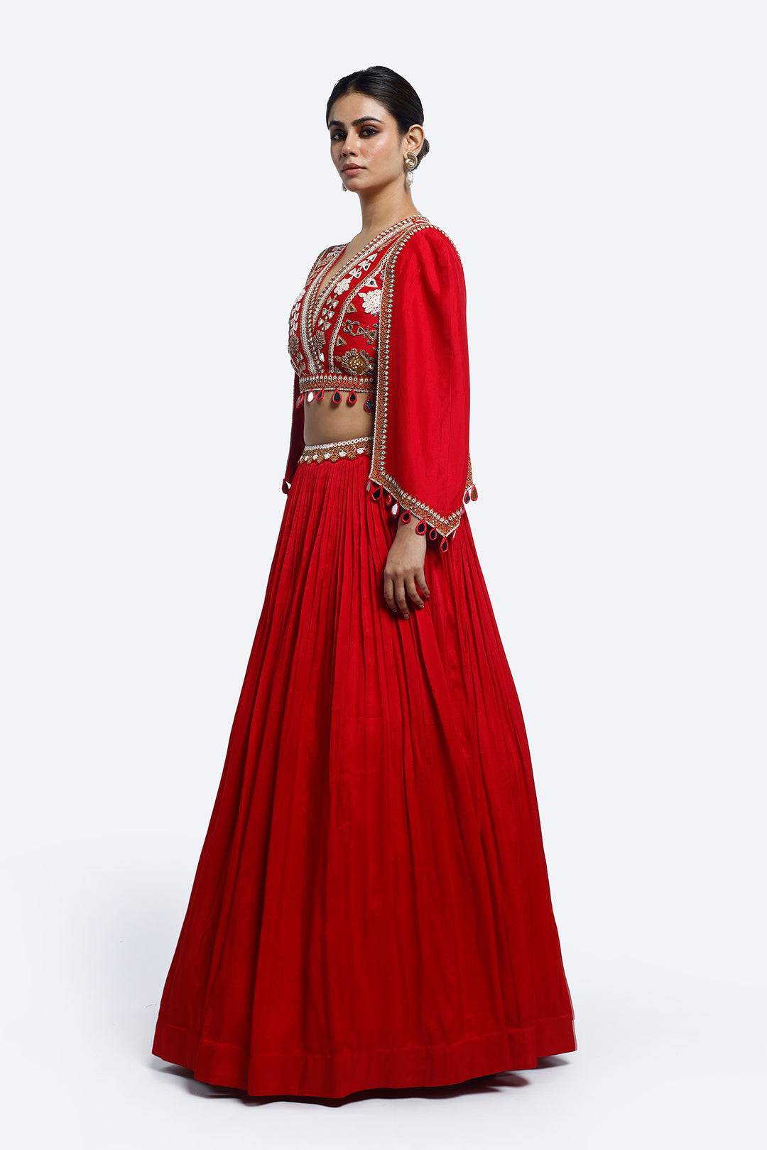 Abla embroidered silk co-ord set
