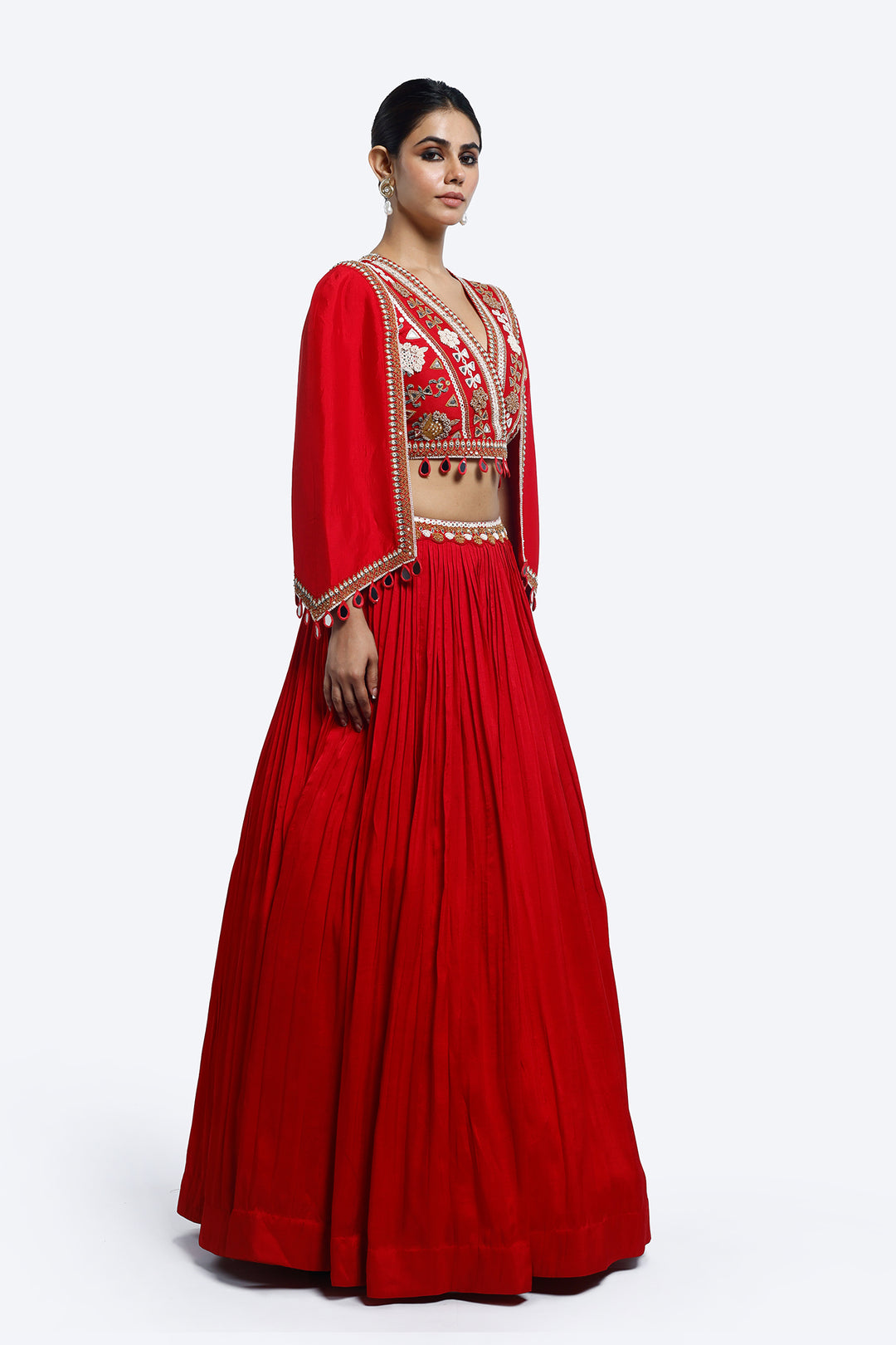 Abla embroidered silk co-ord set