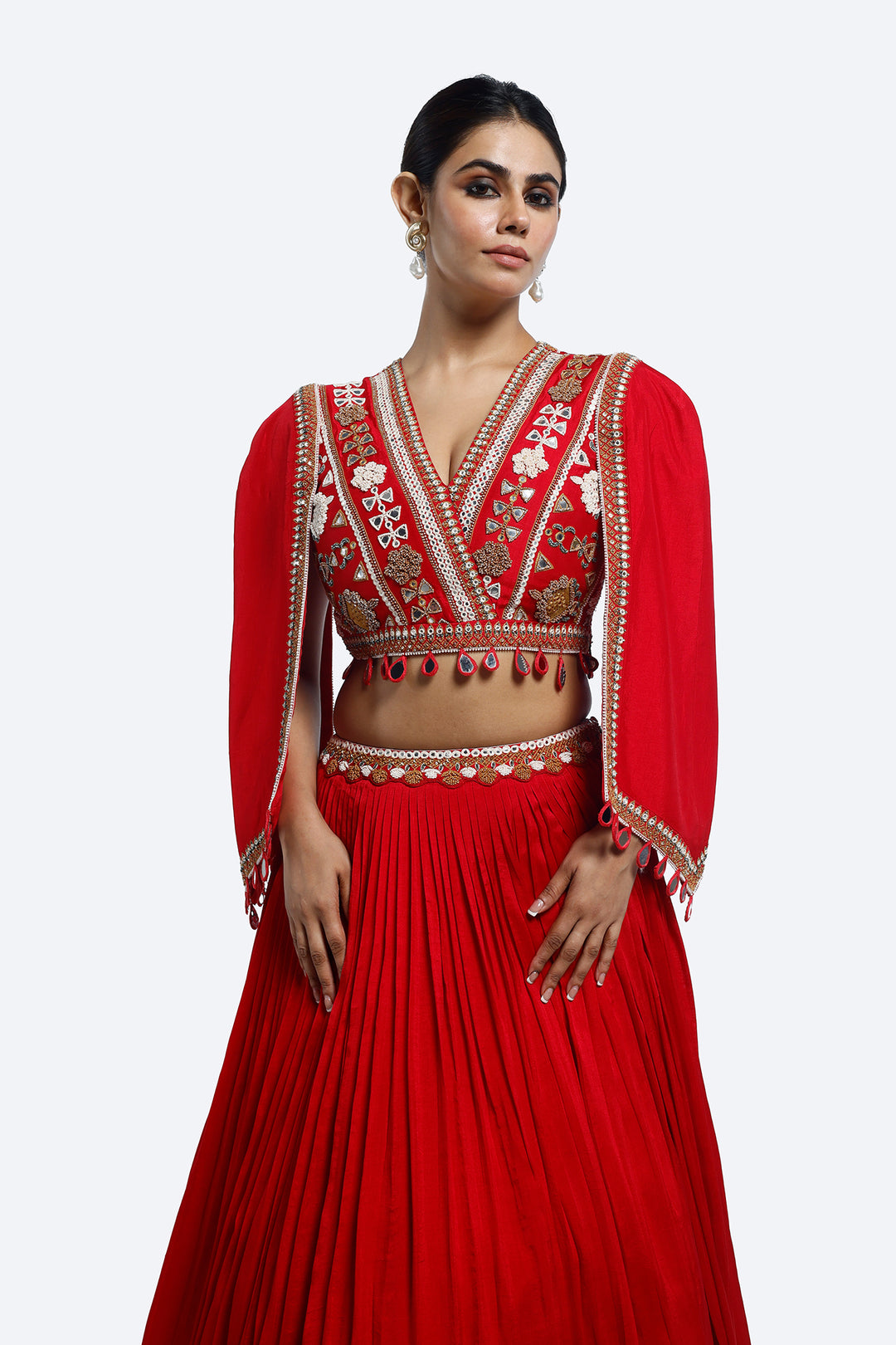 Abla embroidered silk co-ord set
