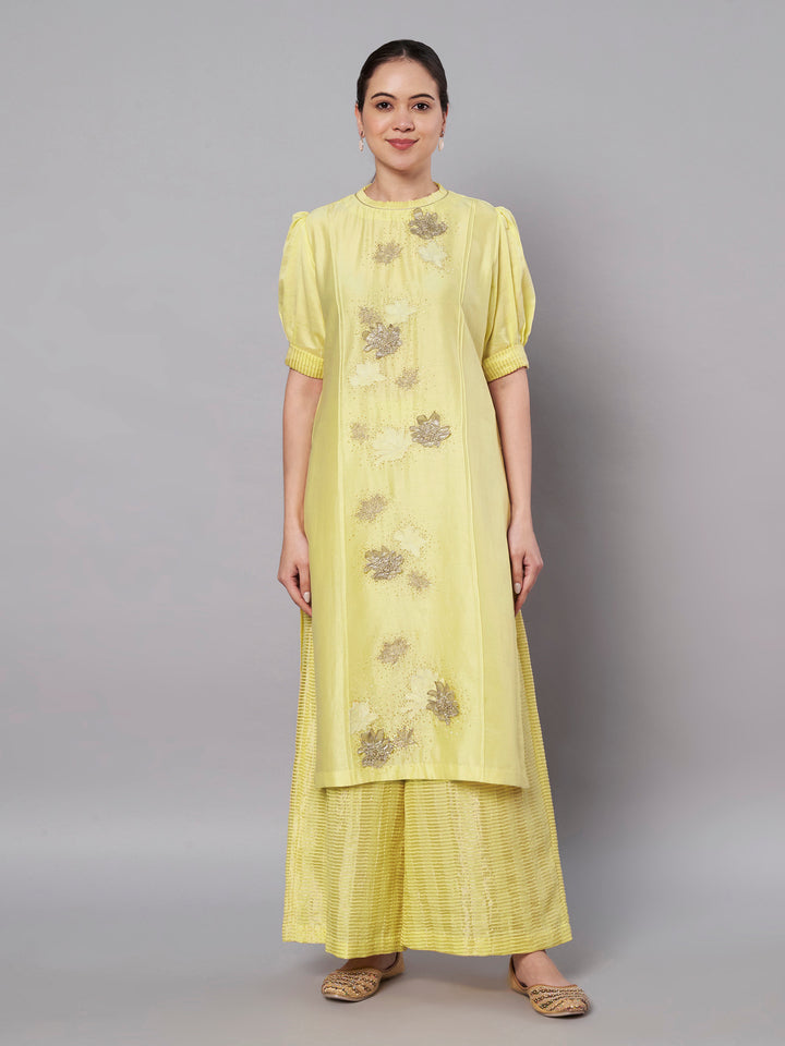 Aurora Kurta Set - Butter Yellow