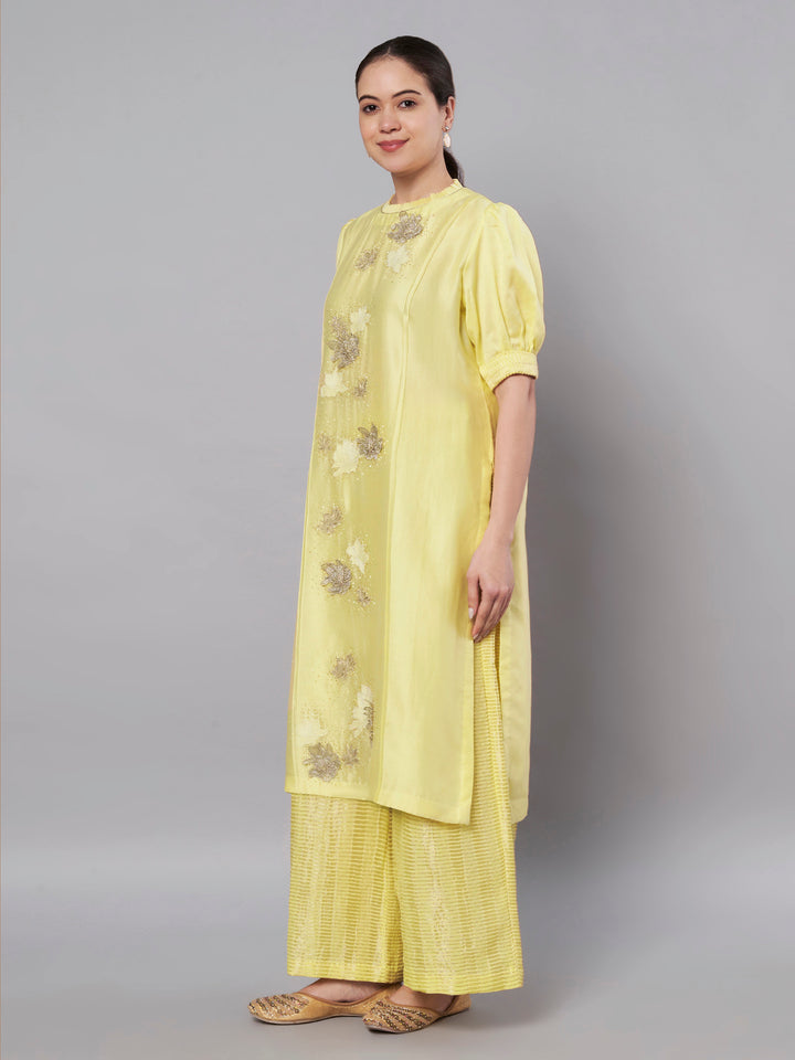 Aurora Kurta Set - Butter Yellow
