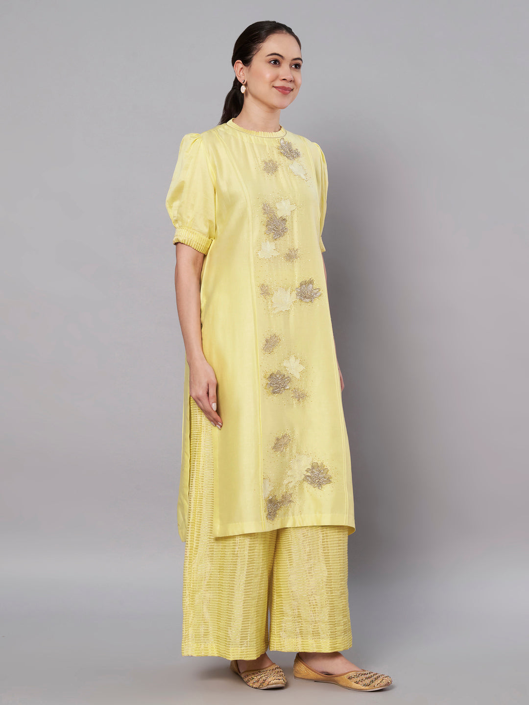 Aurora Kurta Set - Butter Yellow