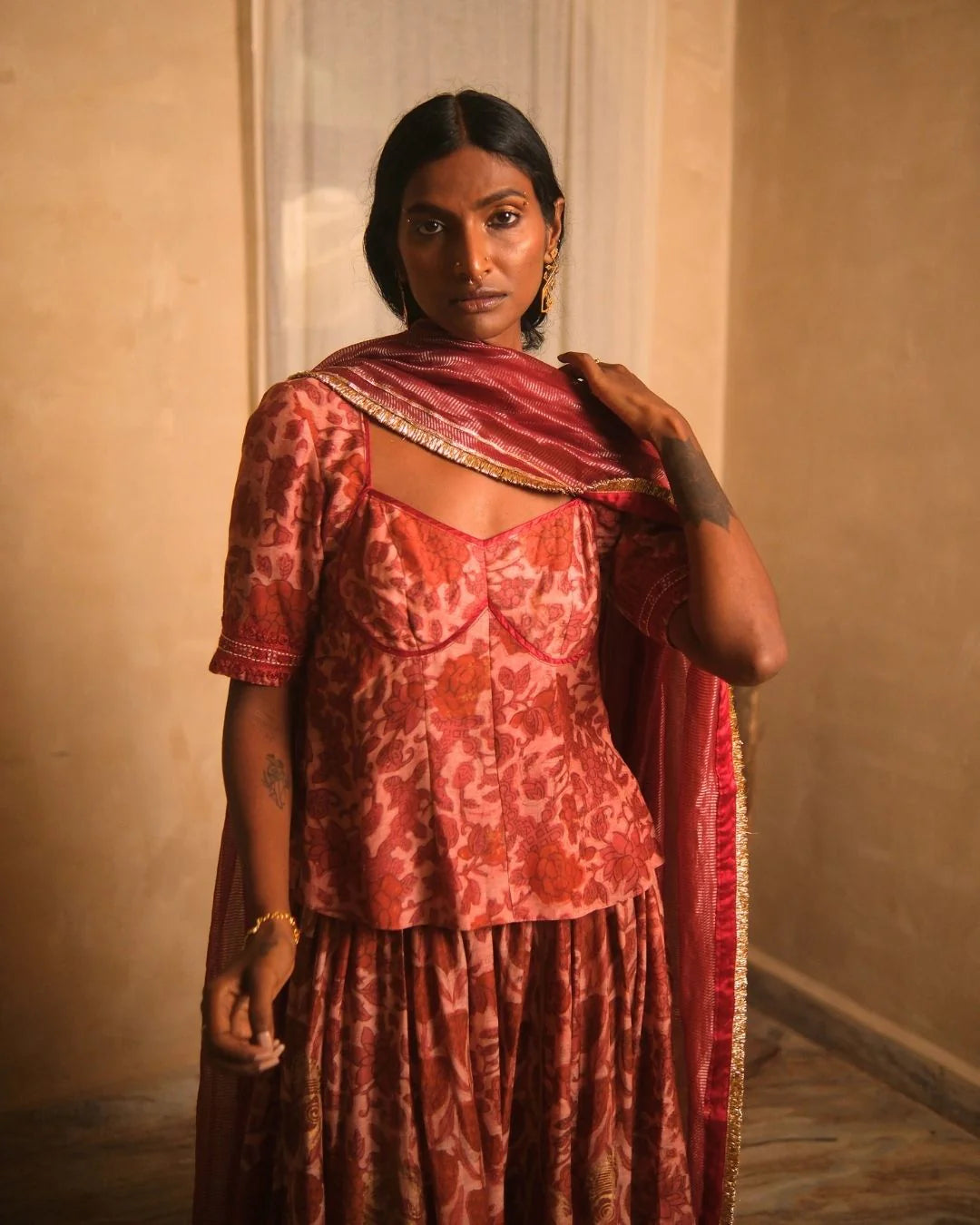 Top With Skirt and Dupatta