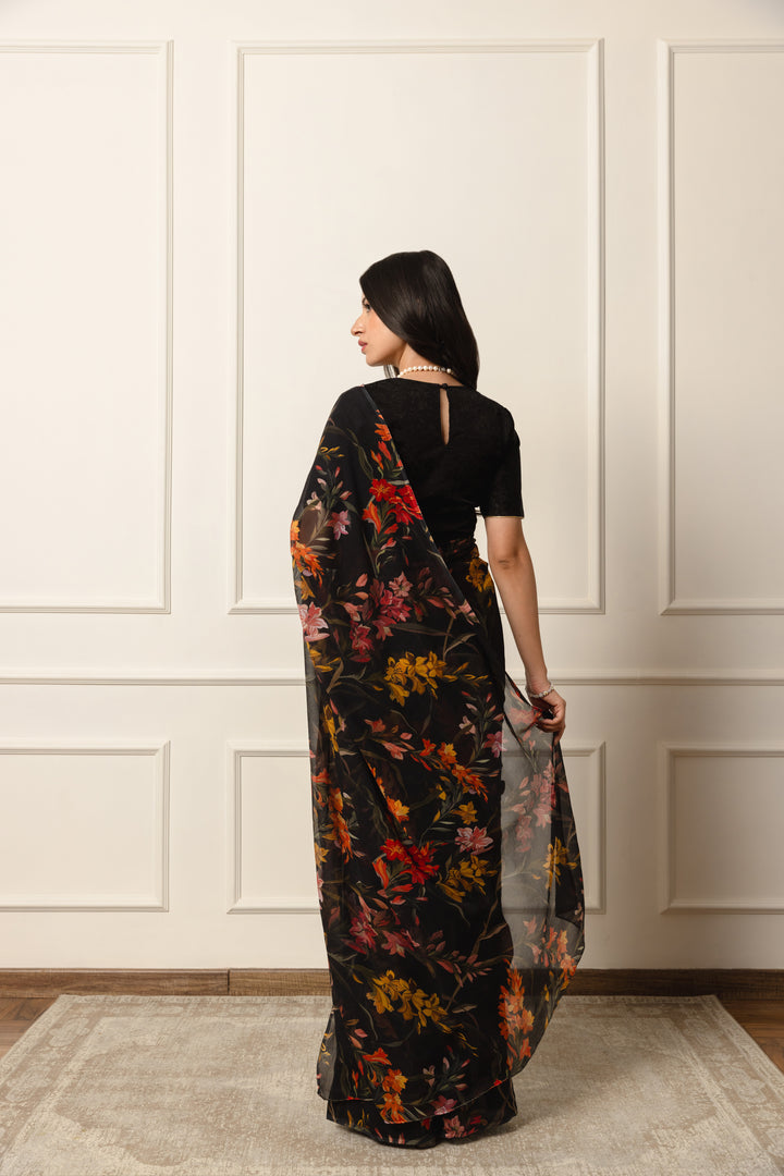 Camille Printed french chiffon saree