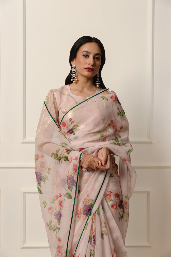 amara printed french chiffon saree