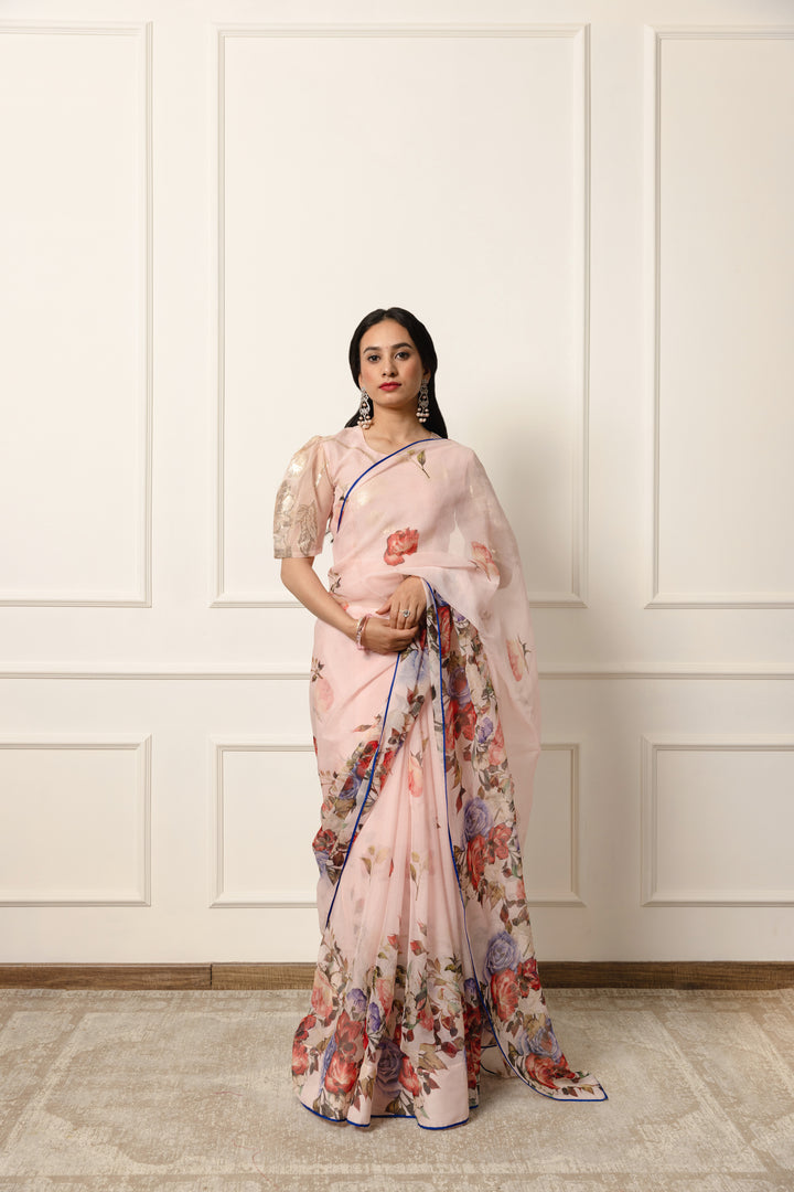 calliope printe french chiffon saree