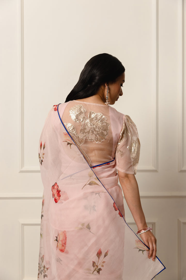 calliope printe french chiffon saree