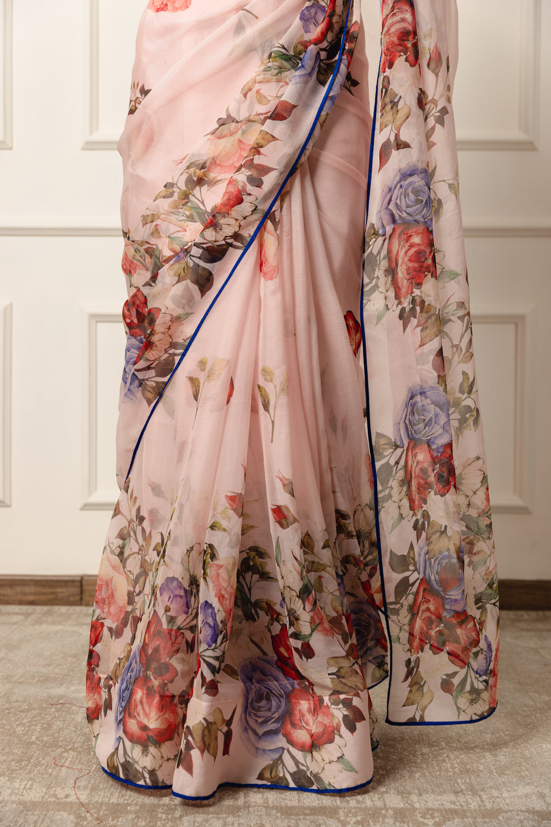 calliope printe french chiffon saree