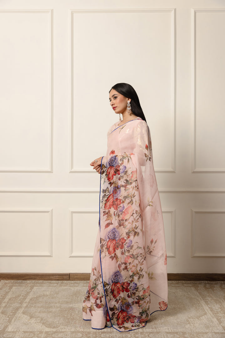 calliope printe french chiffon saree