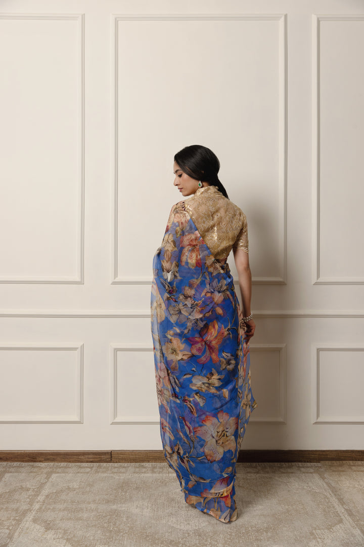 ourmila printed french chiffon saree