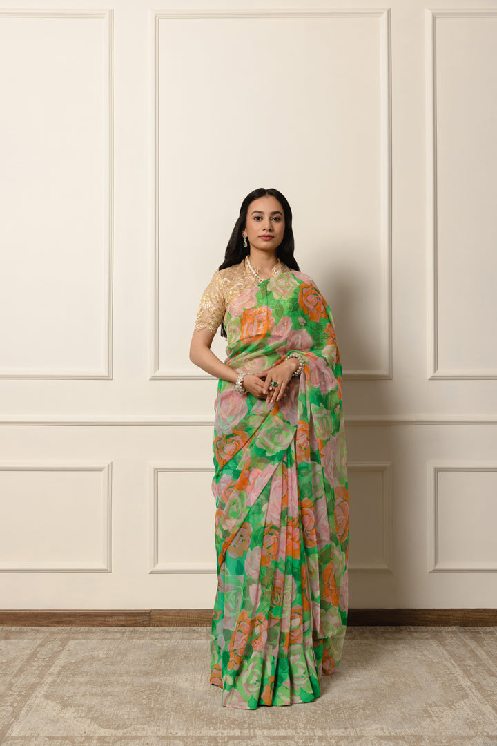 Urvashi printed french chiffon saree