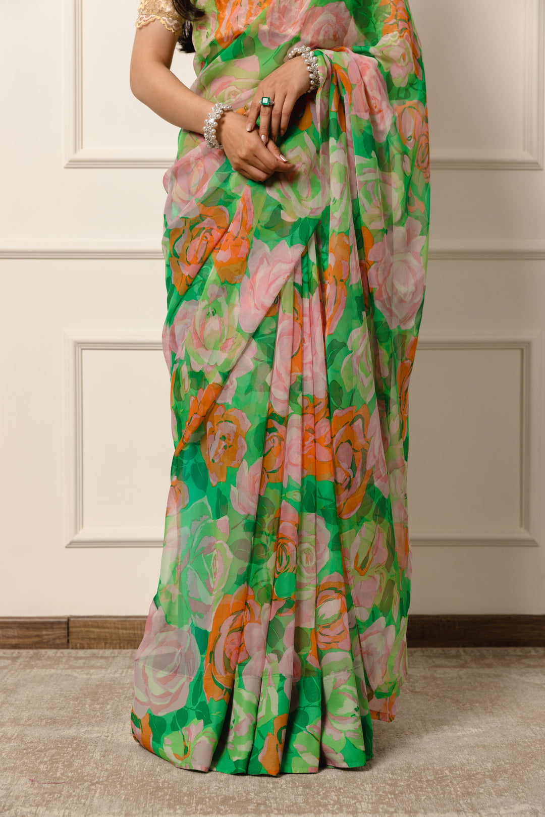 Urvashi printed french chiffon saree