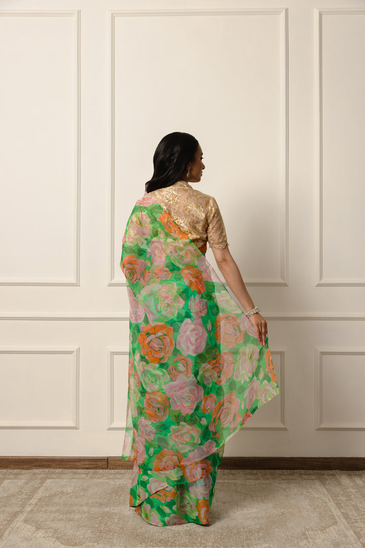 Urvashi printed french chiffon saree