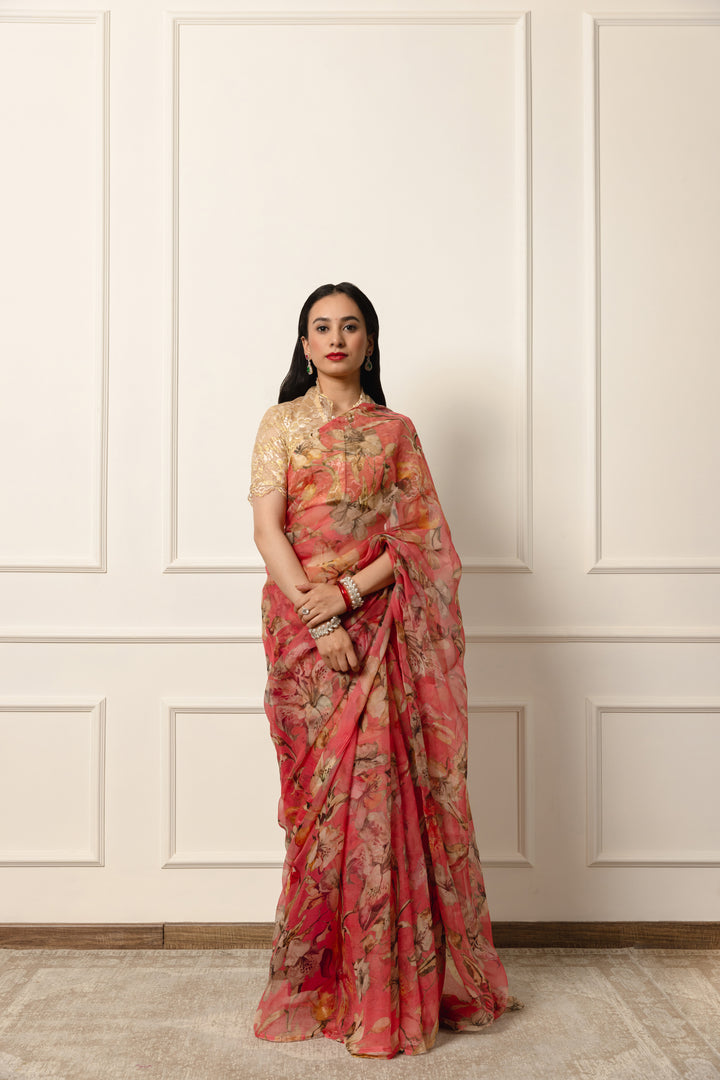 Padma Printed french chiffon saree