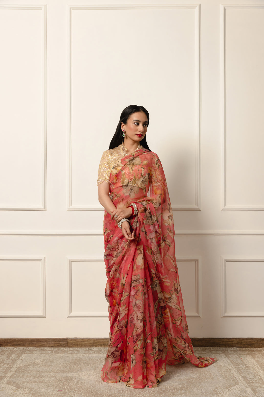 Padma Printed french chiffon saree