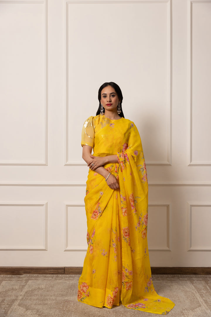 Athena printed french chiffon saree