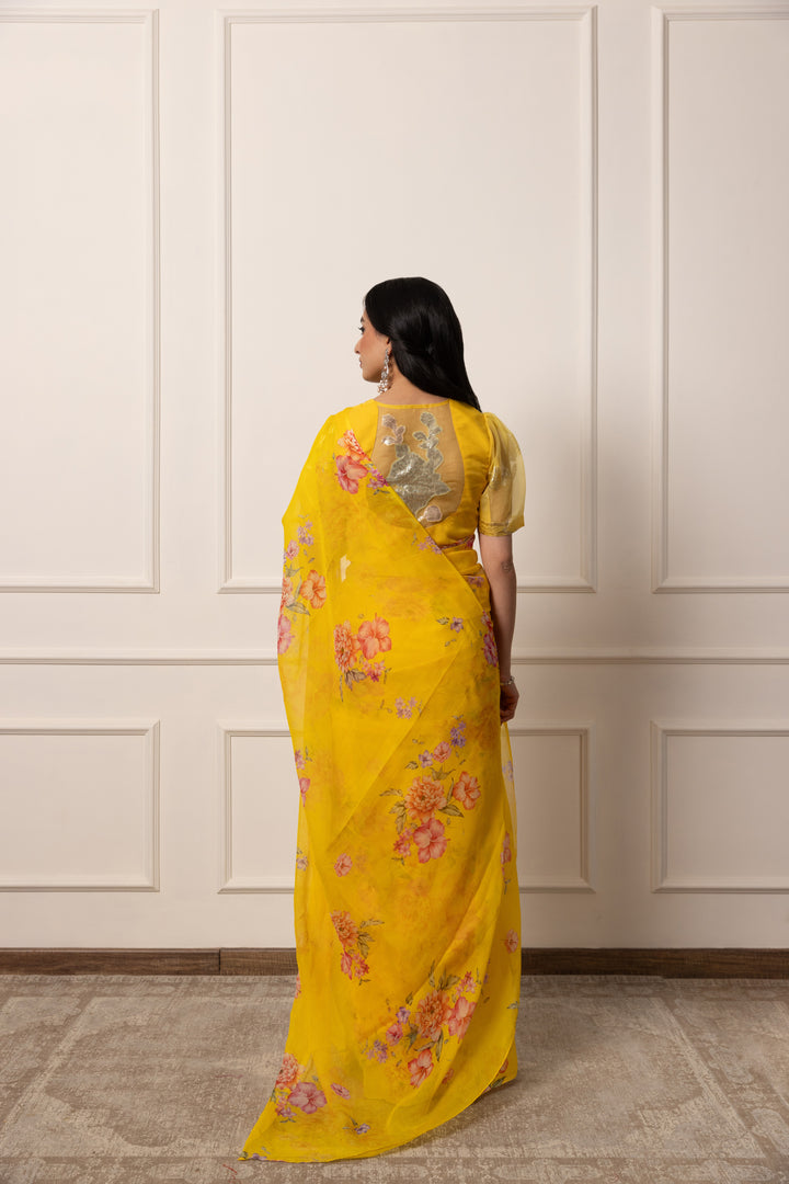 Athena printed french chiffon saree