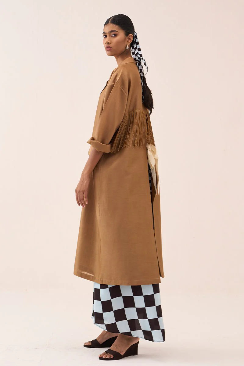 Back Tie Overlay Jacket (Set Of 2)