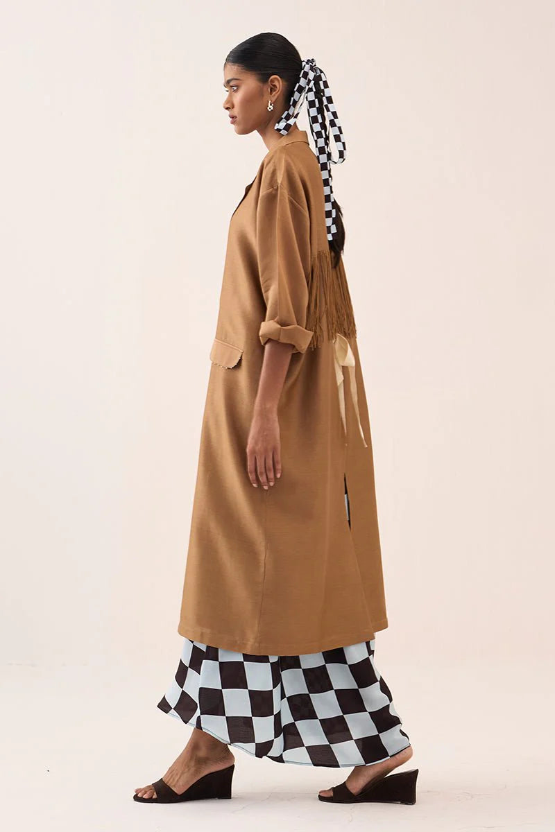 Back Tie Overlay Jacket (Set Of 2)