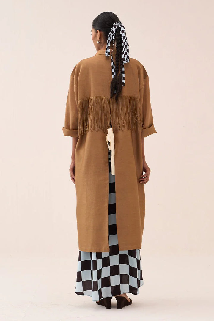 Back Tie Overlay Jacket (Set Of 2)