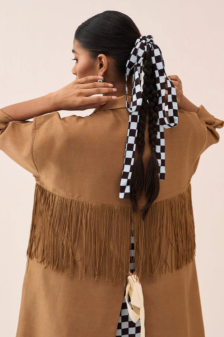 Back Tie Overlay Jacket (Set Of 2)