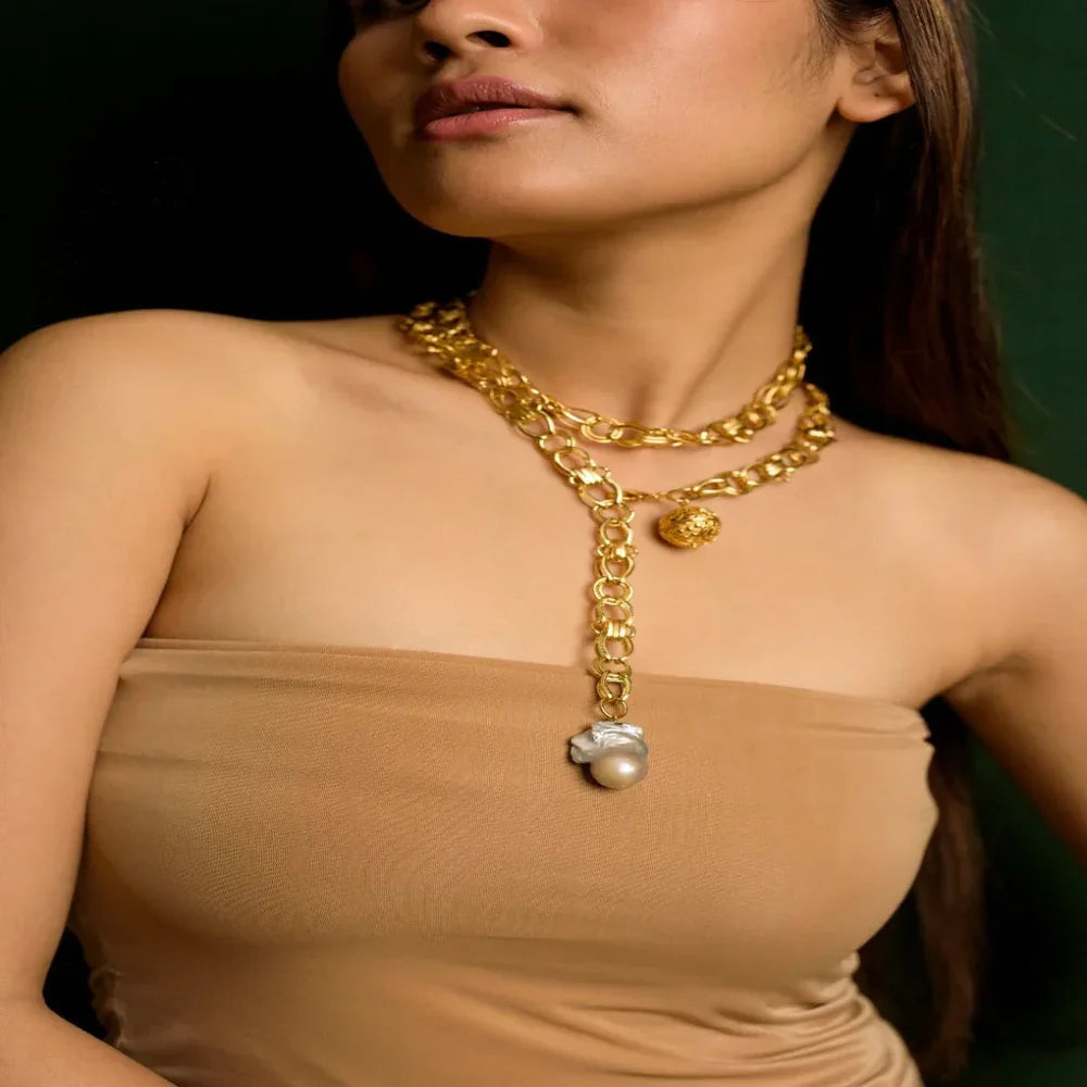 Baroque Duo Free Size Belt and Necklace