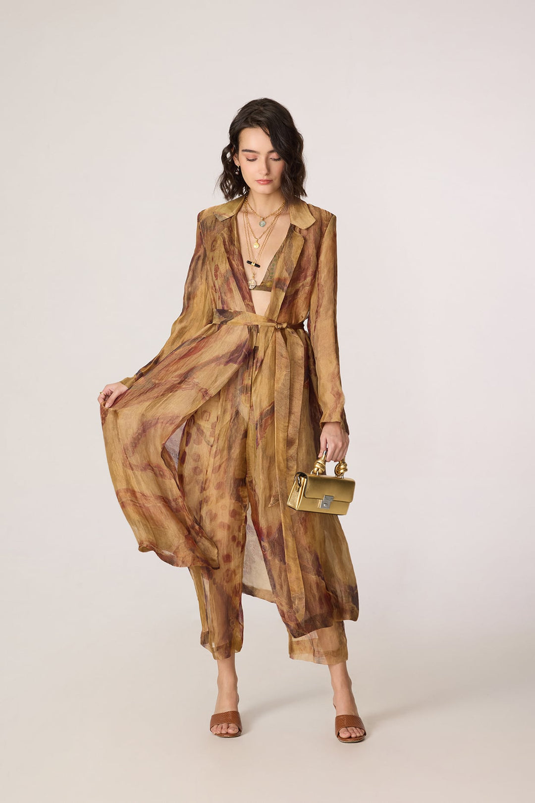 Belen Trench, Arleth Bralette & Vellora Trousers