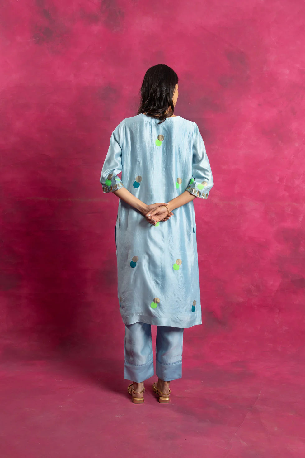 Bahar Kurta Set with Dupatta in Arctic Blue