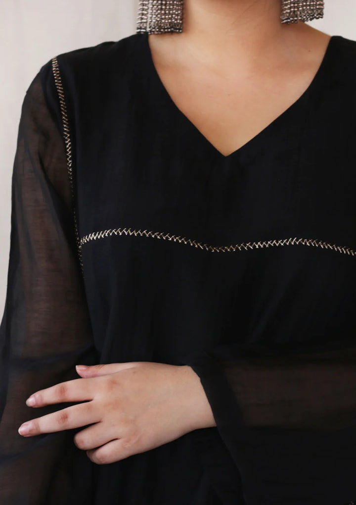 Midnight Black Basic Kurta Set