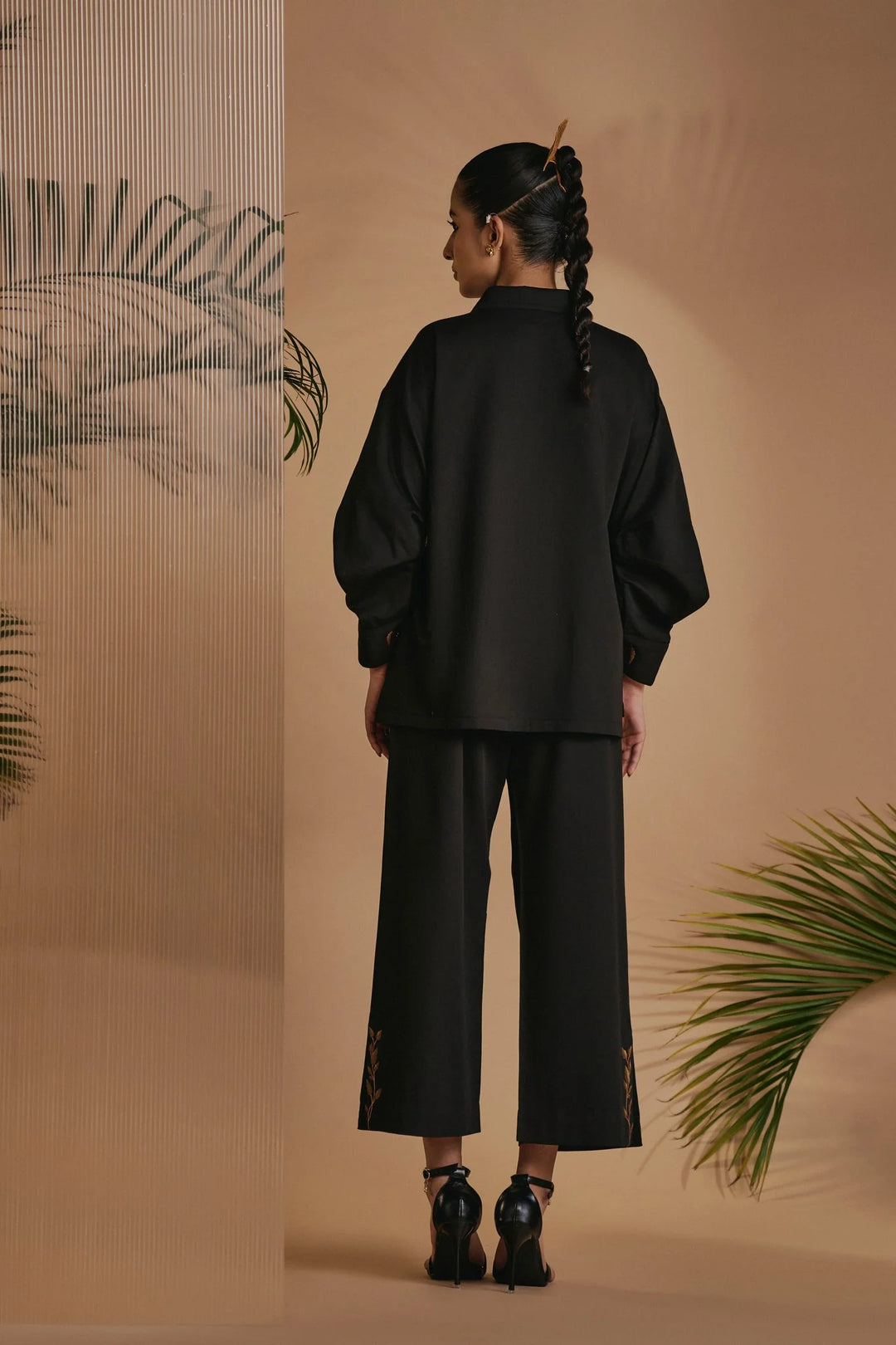 Origani Black Deer in Bloom Co-ord Set