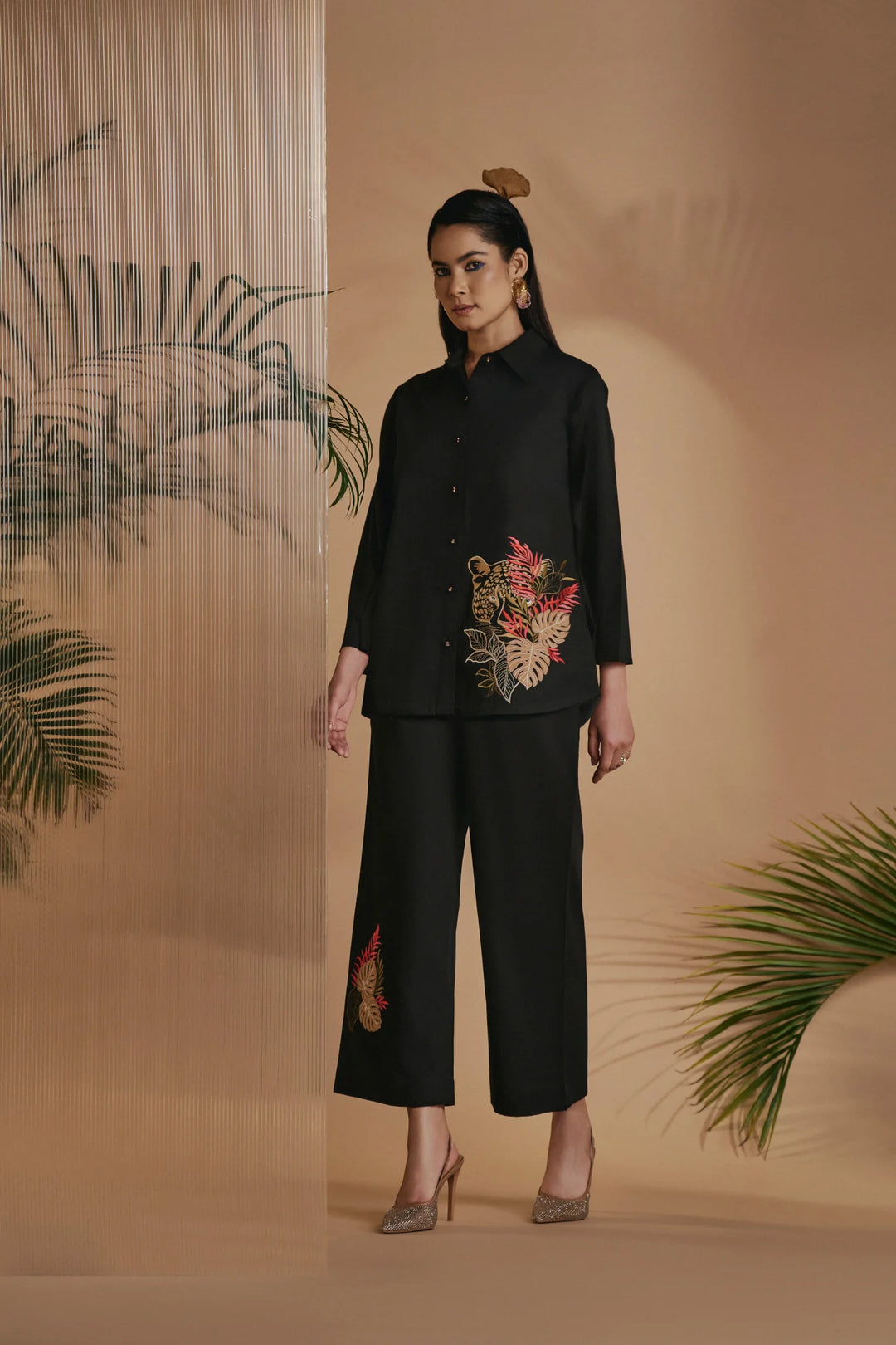 Origani Black Leopard Co-ord Set