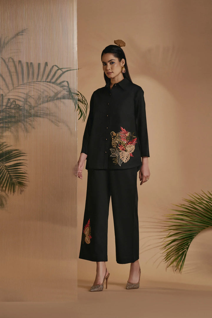 Origani Black Leopard Co-ord Set