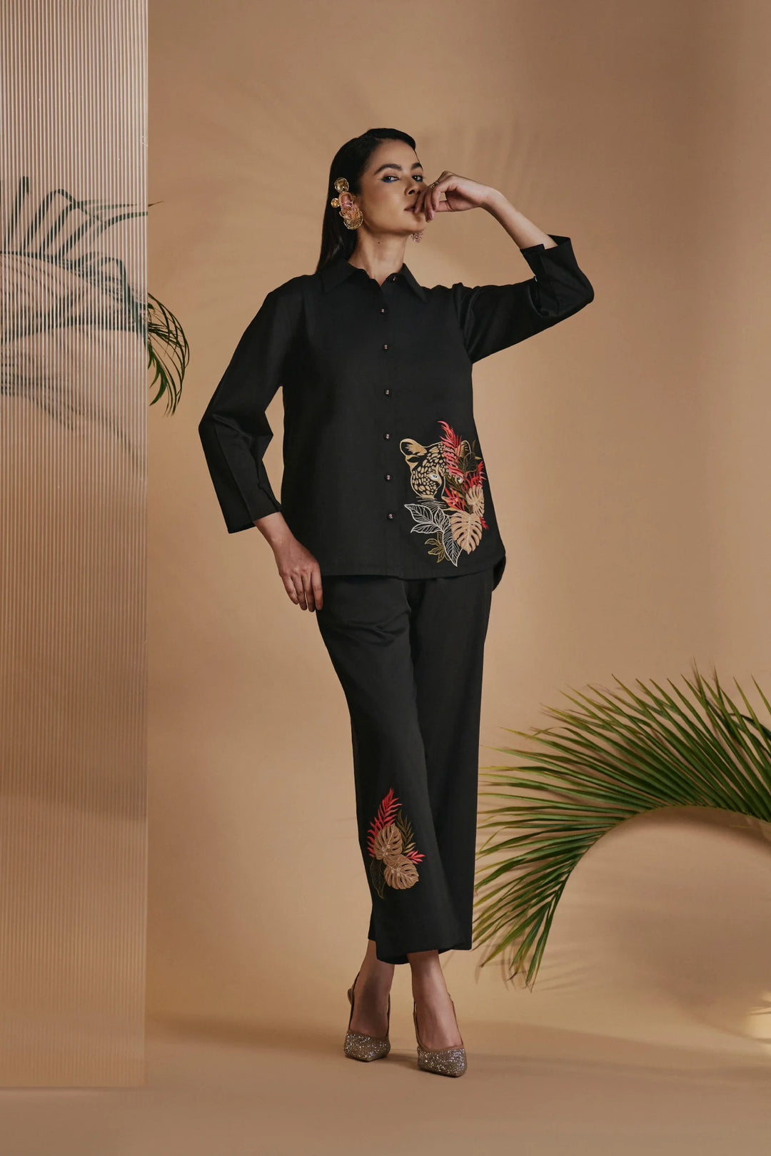 Origani Black Leopard Co-ord Set
